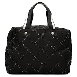Chanel Black Old Travel Line Nylon Handtasche