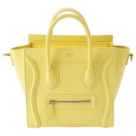 Celine Yellow Nano Grained Calfskin Luggage Tote - Céline