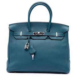 Hermès Blue Clemence Birkin Retourne 35
