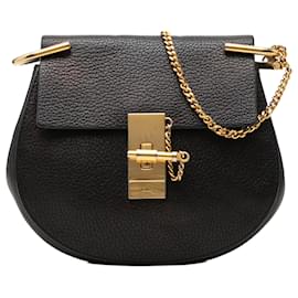 Chloé Mini Borsa a Tracolla Drew in Pelle Nera