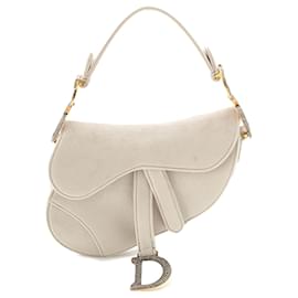 Borsa Saddle Dior Mini in velluto grigio con dettagli in cristallo