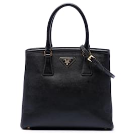 Prada Black Saffiano Lux Parabole Satchel Tasche