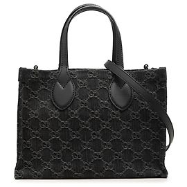 Borsa Tote Gucci Ophidia in denim GG nero, taglia Medium