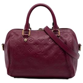 Louis Vuitton Red Monogram Empreinte Speedy Bandouliere 25