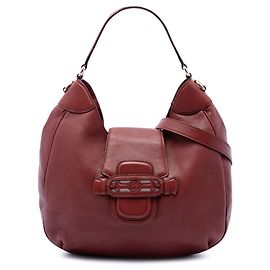 Gucci Borsa Hobo Dressage in pelle di vitello grana rossa