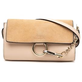 Chloé Mini Borsa a Tracolla Faye in Vitello e Camoscio Marrone con Catena