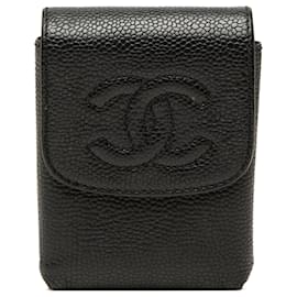 Portasigari Chanel Black CC Caviar