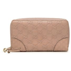 Gucci Pink Guccissima Bree Zip Around Long Wallet