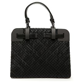 Sac à main Bottega Veneta en cuir Nappa Intrecciato noir