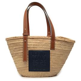 Borsa Tote Cesto Anagram Small in Raphia Beige LOEWE
