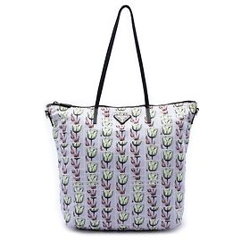 Borsa Satchel Prada in Tessuto Stampato Viola