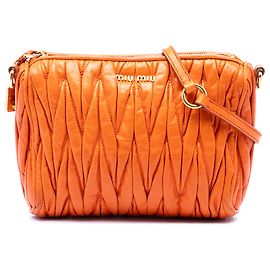 Bolsa de Ombro Miu Miu Orange Matelasse Nappa Lux Charm