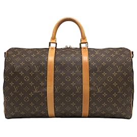 Louis Vuitton Brown Monogram Keepall Bandouliere 50