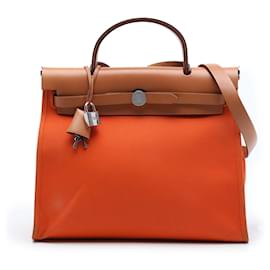 Hermès Orange Toile Herbag Zip 31