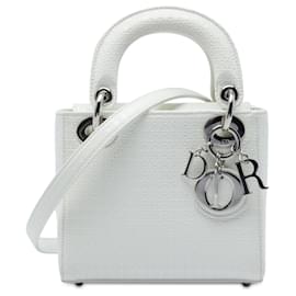 Dior White Mini Patent Microcannage Lady Dior