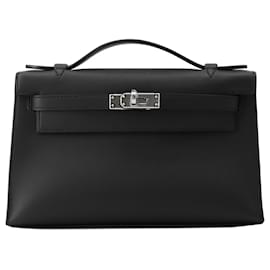 Hermès Black Swift Kelly Pochette 22