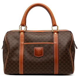 Céline Borsa Boston Celine in tela rivestita Macadam marrone