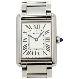 Cartier Tank Must LM Armbanduhr Silbernes Zifferblatt