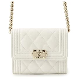 Portafoglio con catena Chanel Matelassé White