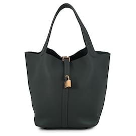 Bolso Hermes Picotin Lock MM en Vert Mangrove - Hermès