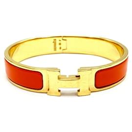 Bracelet Jonc Hermes Clic Clac PM en Orange - Hermès
