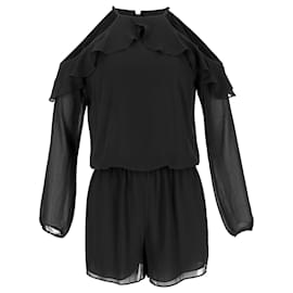 Mono con hombros descubiertos y volantes Michael Kors en poliéster negro