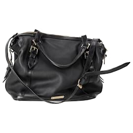 Borsa Tote Burberry Ellers traforata Medium in pelle nera