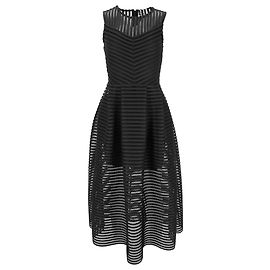 Vestido midi Rire de malla a rayas Maje en poliéster negro