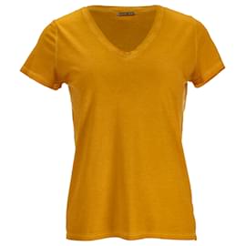 Camiseta de cuello en V Michael Kors en algodón amarillo
