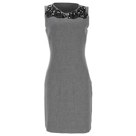 Diane Von Furstenberg Mackenzie verziertes Kleid aus grauem Polyester