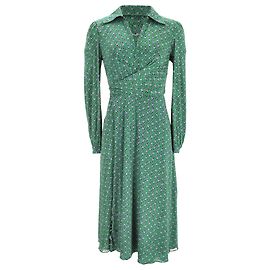 Autre Marque Vestido midi cruzado reversible con estampado floral DVF en viscosa multicolor