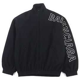 Chaqueta de forro polar Balenciaga con logotipo bordado y doble cremallera