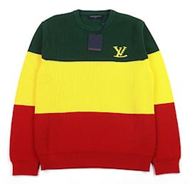 Jersey de punto de cuello redondo con logotipo de Louis Vuitton bordado