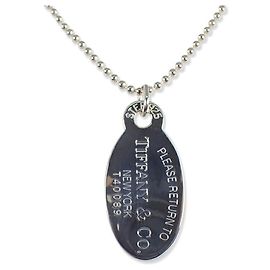 Pendente lungo Tiffany & Co. 925 Return to Tiffany con medaglione ovale