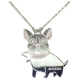 Collana con pendente Bulldog in argento SV925 Gucci