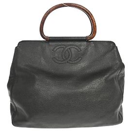 Chanel Vintage Wooden Ring Tote Caviar Medium