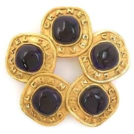 Spilla Chanel Oro e Blu Navy