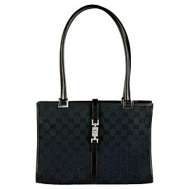 Gucci Handtasche in Schwarz aus GG Canvas und Leder