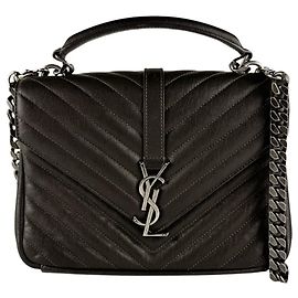 Borsa a tracolla Saint Laurent in pelle khaki brown