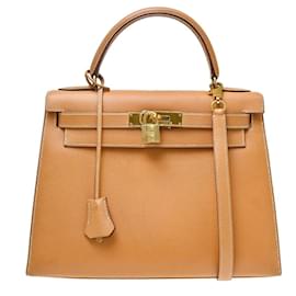 Hermès Hermes Kelly Beige Courchevel con Gold Hardware 28