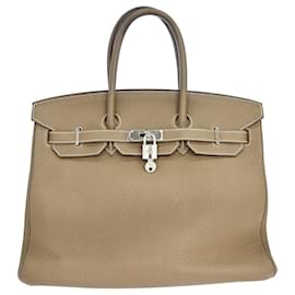 Hermes Birkin Grey Clemence con Palladium Hardware 35 - Hermès
