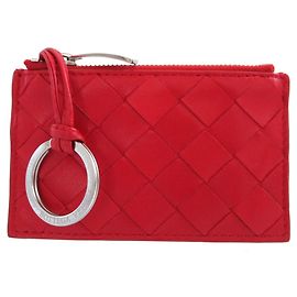 Monedero de piel roja Bottega Veneta