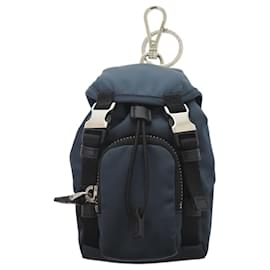 Prada Mini-Rucksack Schlüsselanhänger aus marineblauem Nylon