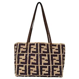 Fendi Roll Small Raffia Tote Bag