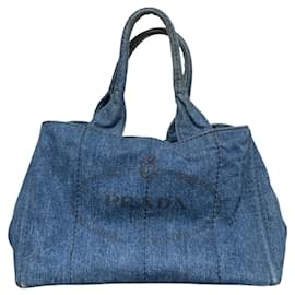 Borsa Tote Prada Denim Canapa