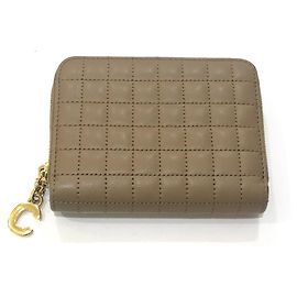 Céline Celine Quilted C-Charm Compact Zip Wallet