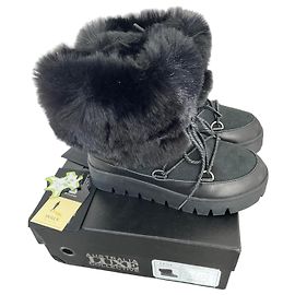 Autre Marque Australia Luxe Collective schwarze Pelz-Winterstiefel