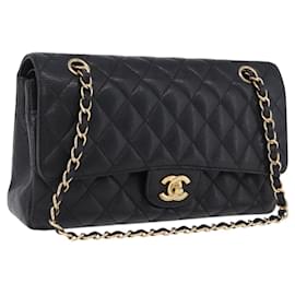 Borsa a tracolla CHANEL Chain Matelasse Pelle Caviar Nero Oro CC Auth ka5697SAM