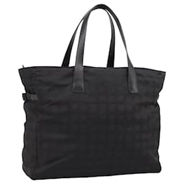 Sac Tote CHANEL New Travel Line en toile noir et argent CC Auth ka5632