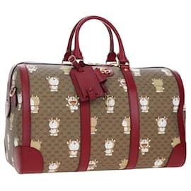 Borsa Boston GUCCI x Doraemon Micro GG in PVC e pelle Beige 647815 Auth 167459SM - Gucci